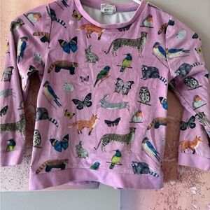 Kids Animal Print Sweatshirt - Pink